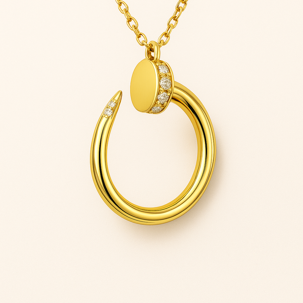 NAIL Golden Necklace with Zircon