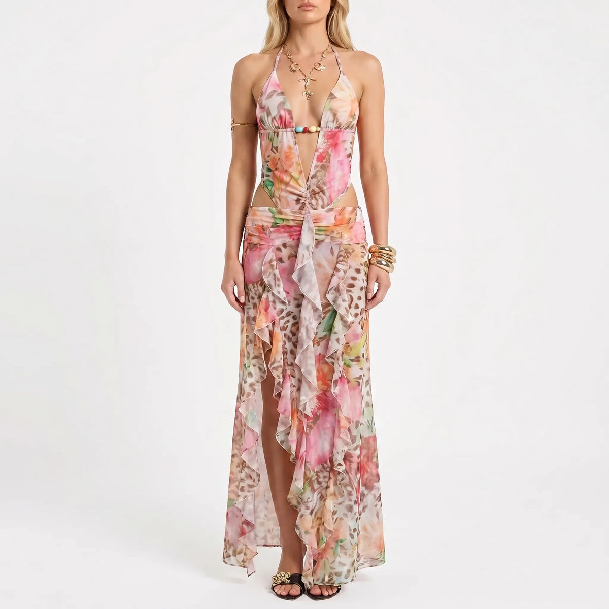 Marie | Ärmelloses Maxi-Kleid Mit Neckholder-Ausschnitt