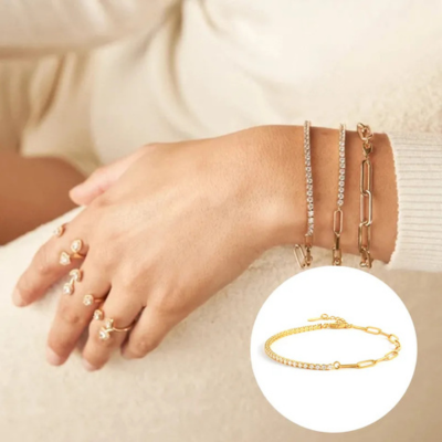 FAE Paperclip Tennis Bracelet