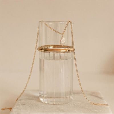 PEARL Golden Paperclip Necklace