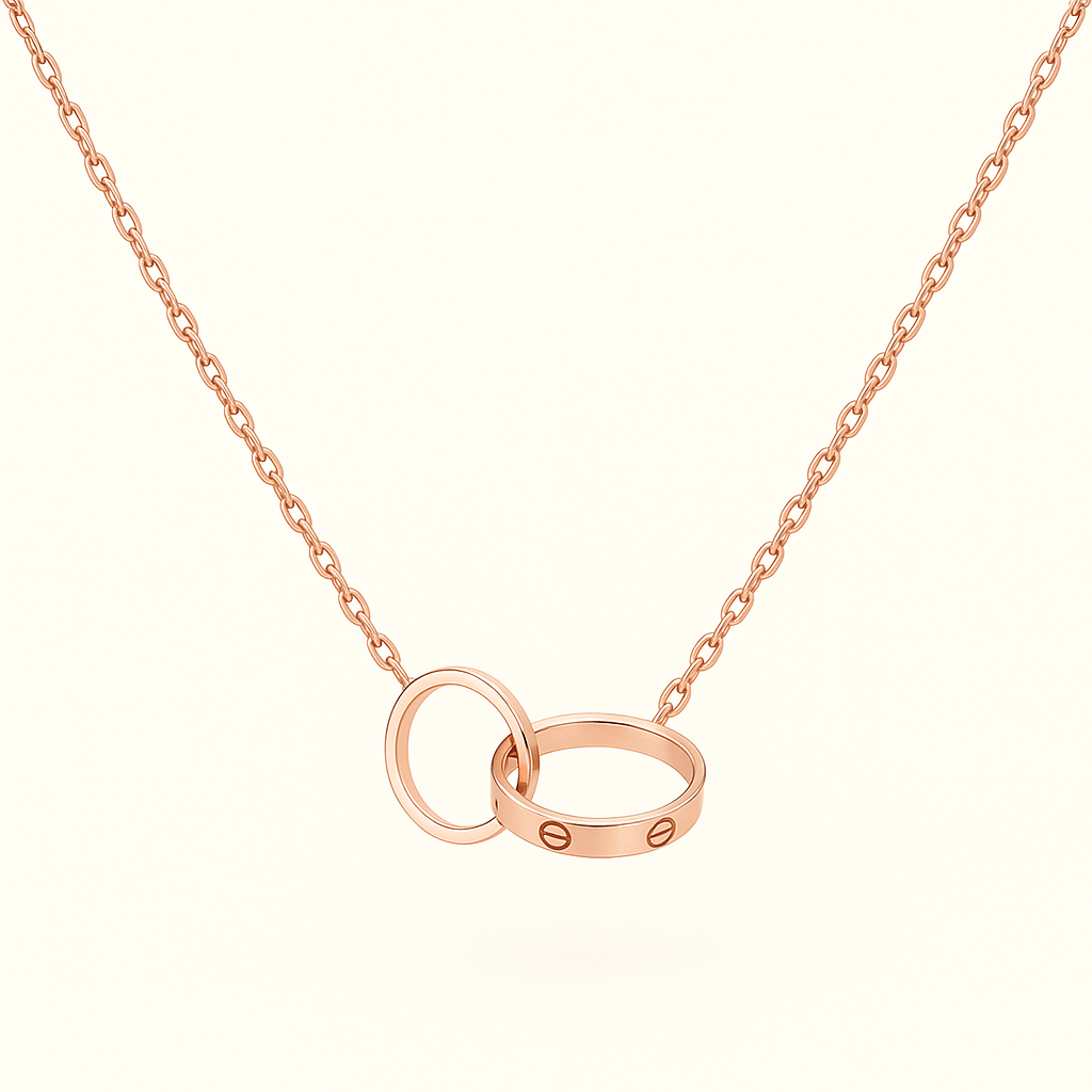 LOVE Double Ring Necklace