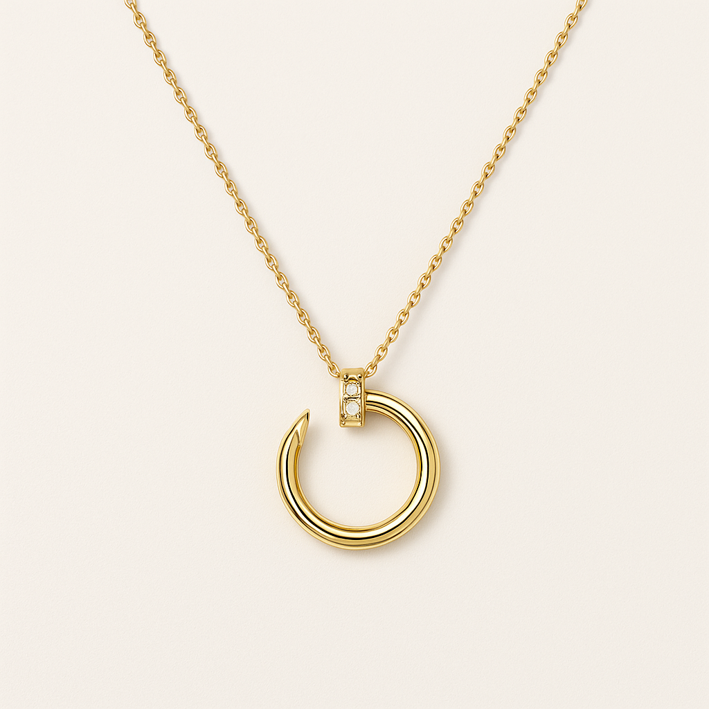 NAIL Golden Necklace with Zircon