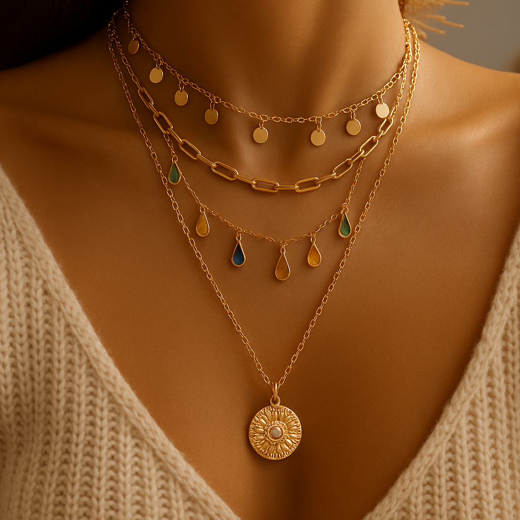 FOR HER Multi-Layer Crystal Necklace