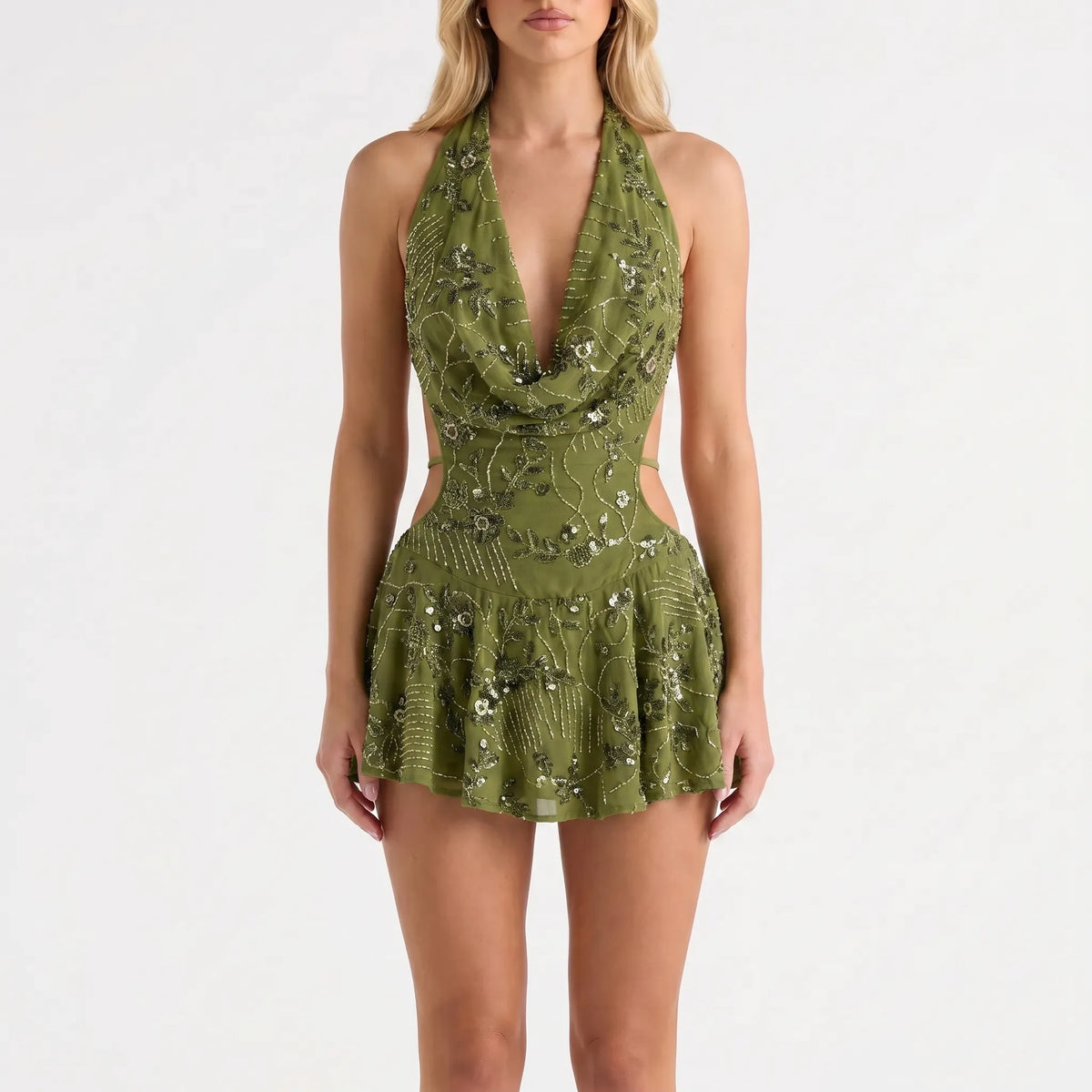 Elisa  | Ärmelloses Neckholder-Minikleid Mit A-Linie