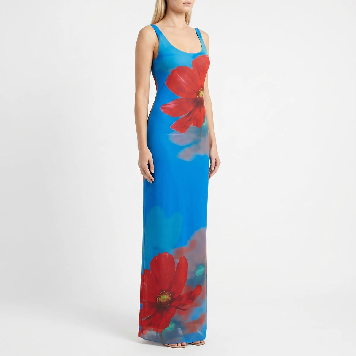 Ginger | Ärmelloses Maxikleid Mit Blumendruck