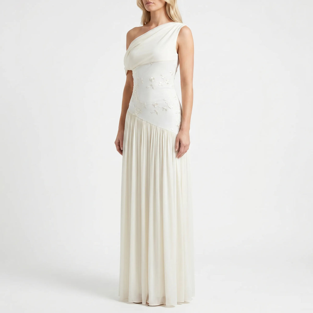 Kerry | Ärmelloses Maxikleid Mit Asymmetrischem Ausschnitt