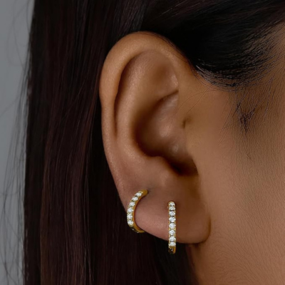 ISA Golden Hoops with Zirconia