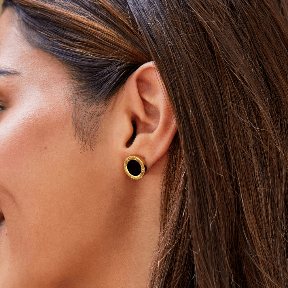 Azalea Black Stud Earrings